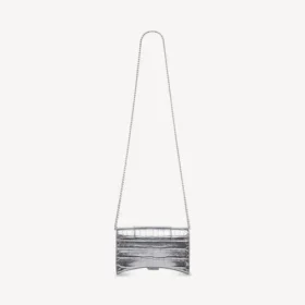 Women’s hourglass wallet on chain in silver