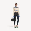 Women’s hybrid jumper in navy/white