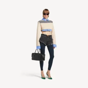 Women’s hybrid jumper in navy/white