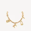 Women’s keychain chain with charms in gold