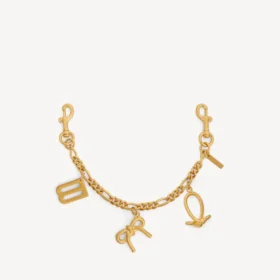Women’s keychain chain with charms in gold