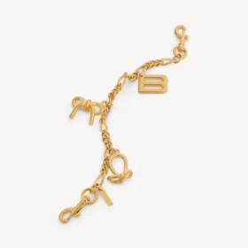 Women’s keychain chain with charms in gold