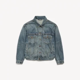 Women’s kick denim jacket in dirty vintage blue