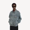 Women’s kick denim jacket in dirty vintage blue Women’s kick denim jacket in dirty vintage blue
