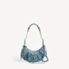 Women’s le cagole shoulder bag small with rhinestones in blue Women’s le cagole shoulder bag small with rhinestones in blue