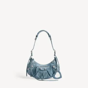 Women’s le cagole shoulder bag small with rhinestones in blue