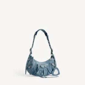 Women’s le cagole shoulder bag small with rhinestones in blue