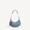 Women’s le cagole shoulder bag small with rhinestones in blue Women’s le cagole shoulder bag small with rhinestones in blue