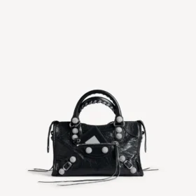 Women’s le city bag small giant studs with rhinestones in black