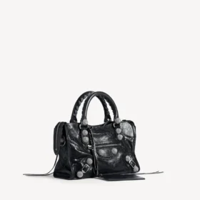 Women’s le city bag small giant studs with rhinestones in black