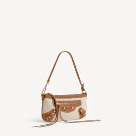 Women’s le city pouch on strap in beige/camel