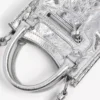 Women’s le city tote phone holder in silver Women’s le city tote phone holder in silver