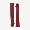 Women’s long gloves in burgundy