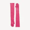Women’s long gloves in rose