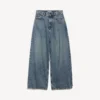 Women’s low crotch baggy jeans in dirty vintage blue
