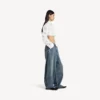 Women’s low crotch baggy jeans in dirty vintage blue