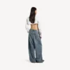 Women’s low crotch baggy jeans in dirty vintage blue