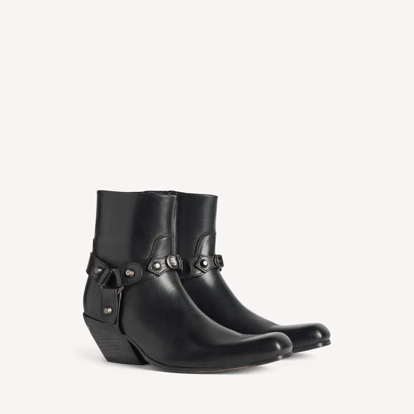 Women’s memphis bootie with harness in black Women’s memphis bootie with harness in black