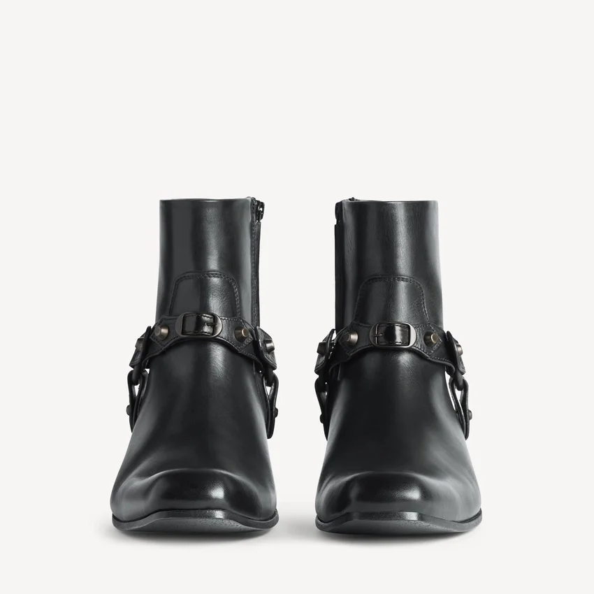 Women’s memphis bootie with harness in black Women’s memphis bootie with harness in black