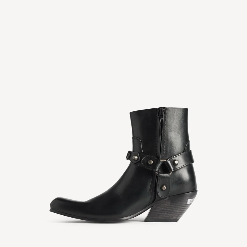 Women’s memphis bootie with harness in black Women’s memphis bootie with harness in black