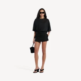 Women’s mini tailored skort in black