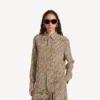 Women’s monogram shirt in beige/black