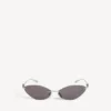 Women’s nano cat sunglasses in silver