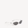 Women’s nano cat sunglasses in silver