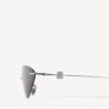 Women’s nano cat sunglasses in silver