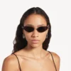 Women’s nano cat sunglasses in silver