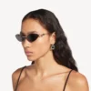 Women’s nano cat sunglasses in silver