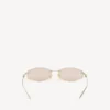 Women’s nano d-frame sunglasses in light gold