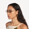 Women’s nano d-frame sunglasses in light gold