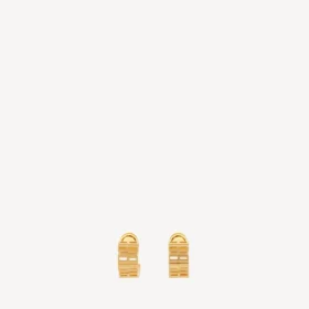 Women’s nano hoop earrings in shiny gold