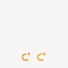 Women’s nano hoop earrings in shiny gold