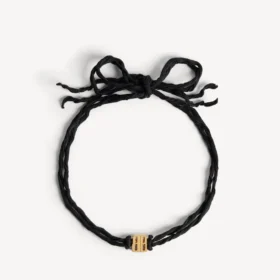 Women’s nano ribbon bb choker in black/shiny gold