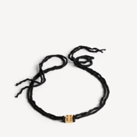 Women’s nano ribbon bb choker in black/shiny gold