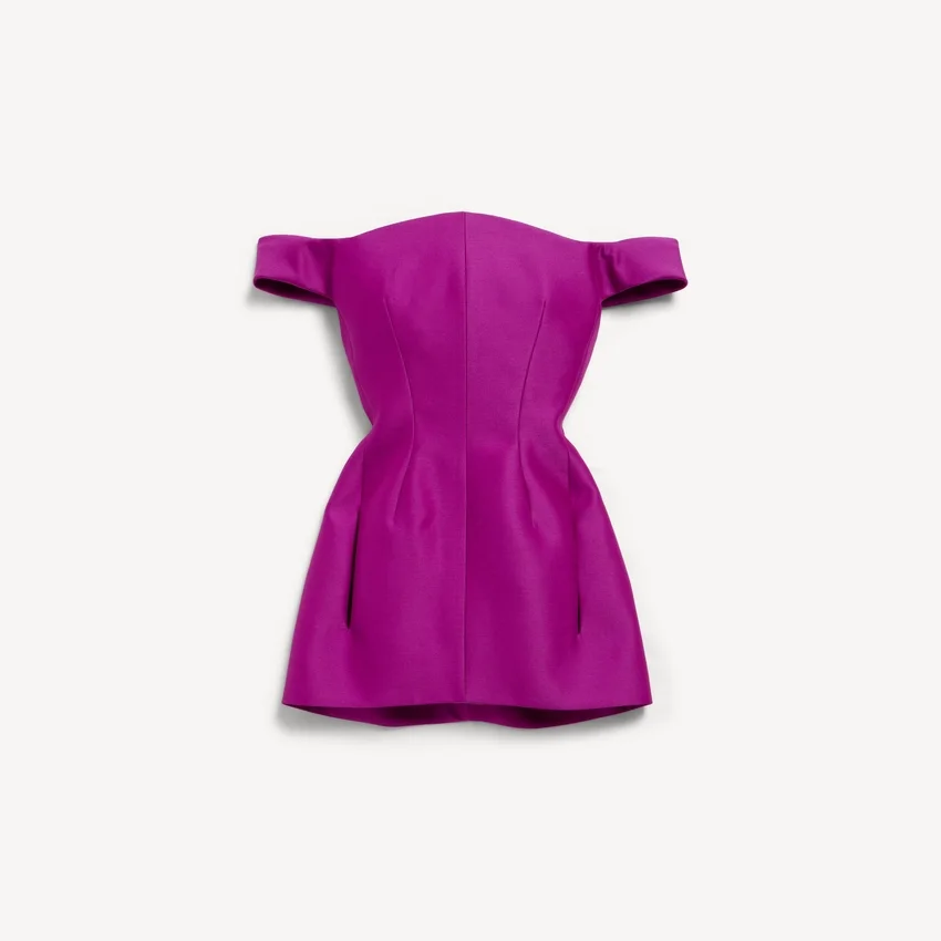 Women’s off-shoulder mini dress in purple Women’s off-shoulder mini dress in purple