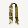Women’s paintbrush twilly scarf in dark kaki