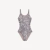 Women’s python swimsuit in beige