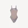 Women’s python swimsuit in beige