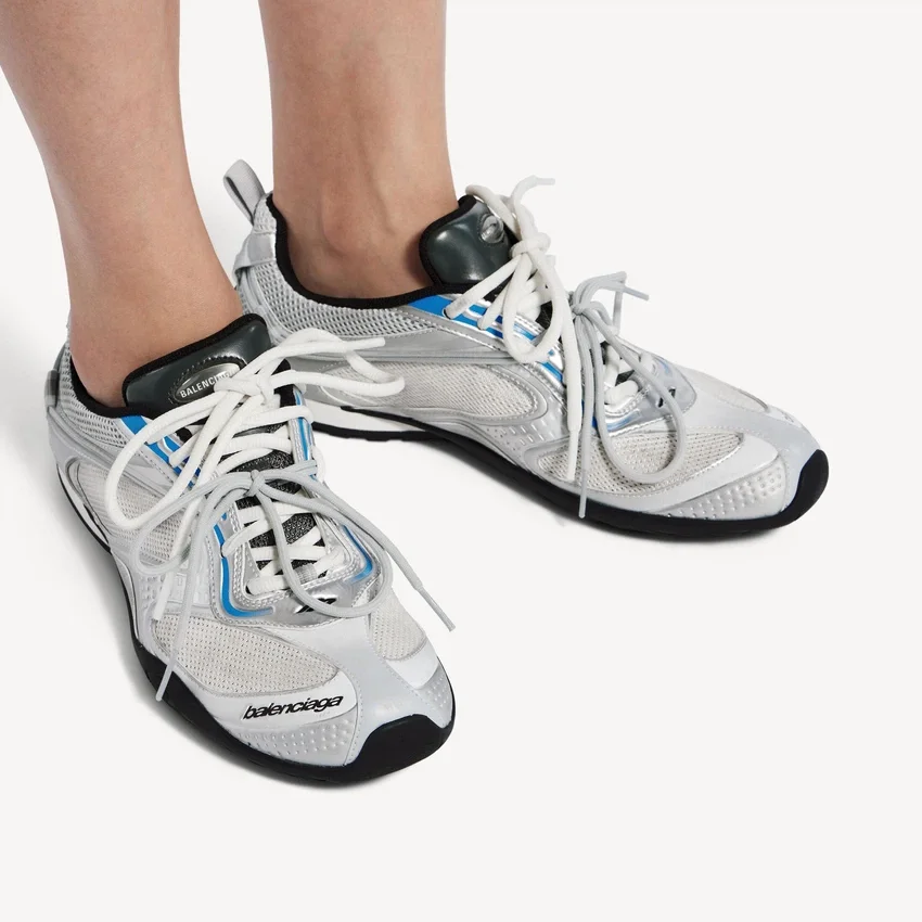 Women’s radar gradient lines sneaker in white/grey/silver/black/blue Women’s radar gradient lines sneaker in white/grey/silver/black/blue