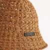 Women’s raffia bucket hat in beige