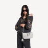 Women’s rodeo sling pochette with rhinestones in smoke grey