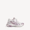 Women’s runner glitter sneaker in white/lilac/pink