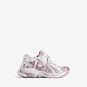 Women’s runner glitter sneaker in white/lilac/pink