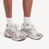Women’s runner glitter sneaker in white/lilac/pink