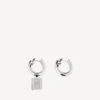 Women’s saint-germain tag earrings in shiny silver