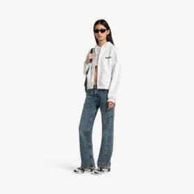 Women’s salon de couture regular fit zip-up hoodie  in white