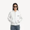 Women’s salon de couture regular fit zip-up hoodie in white Women’s salon de couture regular fit zip-up hoodie in white